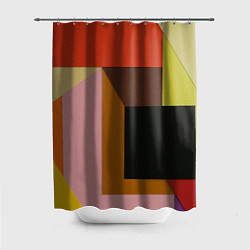 Шторка для душа Геометрическое множество разноцветных фигуры, цвет: 3D-принт