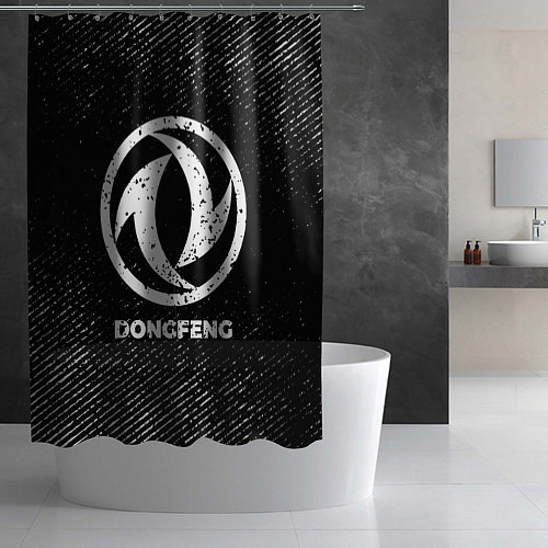 Шторка для ванной Dongfeng с потертостями на темном фоне / 3D-принт – фото 2