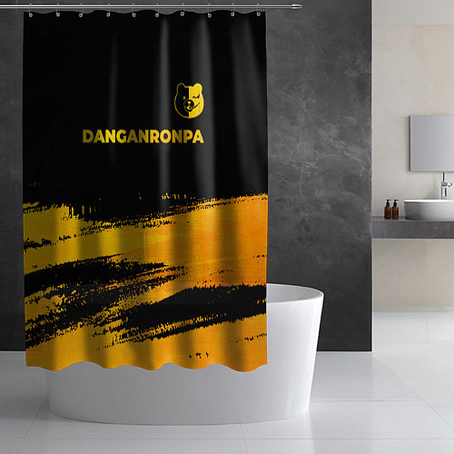 Шторка для ванной Danganronpa - gold gradient: символ сверху / 3D-принт – фото 2