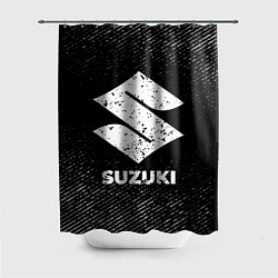 Шторка для душа Suzuki с потертостями на темном фоне, цвет: 3D-принт