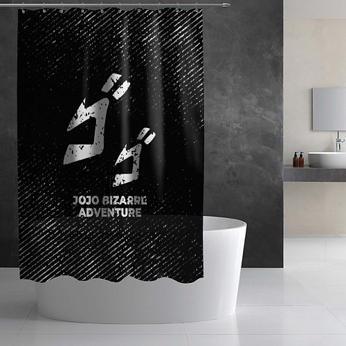Шторка для ванной JoJo Bizarre Adventure с потертостями на темном фо / 3D-принт – фото 2