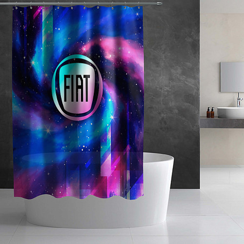 Шторка для ванной Fiat неоновый космос / 3D-принт – фото 2