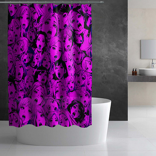 Шторка для ванной Ahegao: Фиолетовый / 3D-принт – фото 2