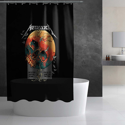 Шторка для ванной Metallica - Металлика / 3D-принт – фото 2