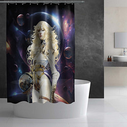 Шторка для душа Космическая блондинка, цвет: 3D-принт — фото 2