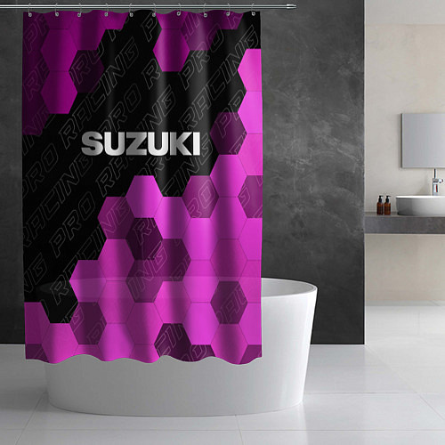 Шторка для ванной Suzuki pro racing: символ сверху / 3D-принт – фото 2