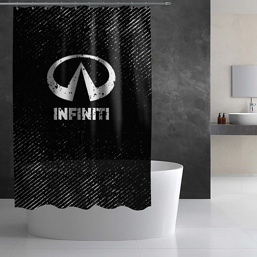Шторка для ванной Infiniti с потертостями на темном фоне / 3D-принт – фото 2