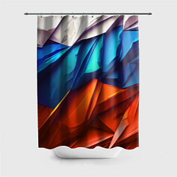 Шторка для ванной Российский флаг на скале