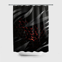 Шторка для душа Black and red abstract, цвет: 3D-принт