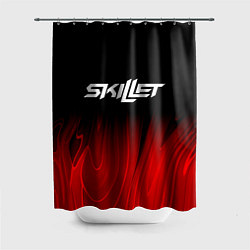 Шторка для душа Skillet red plasma, цвет: 3D-принт