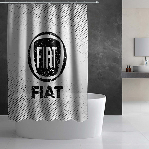 Шторка для ванной Fiat с потертостями на светлом фоне / 3D-принт – фото 2