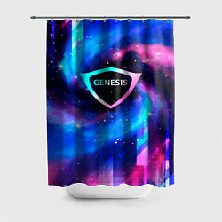 Шторка для душа Genesis неоновый космос, цвет: 3D-принт