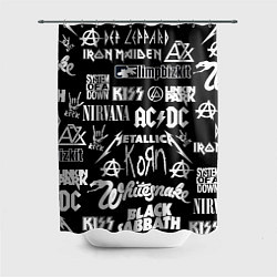 Шторка для душа Сборник тяжёлого рока, цвет: 3D-принт