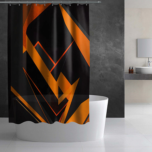 Шторка для ванной Оранжевая молния: арт / 3D-принт – фото 2