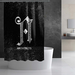 Шторка для душа Architects с потертостями на темном фоне, цвет: 3D-принт — фото 2