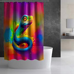 Шторка для душа Змейка в красках, цвет: 3D-принт — фото 2