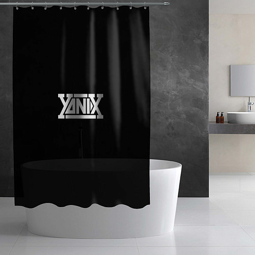 Шторка для ванной Yanix надпись / 3D-принт – фото 2