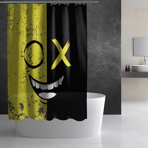 Шторка для ванной Смайлик с улыбкой / 3D-принт – фото 2