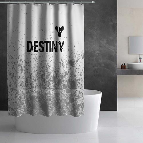 Шторка для ванной Destiny glitch на светлом фоне: символ сверху / 3D-принт – фото 2