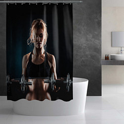 Шторка для душа Девушка качается, цвет: 3D-принт — фото 2