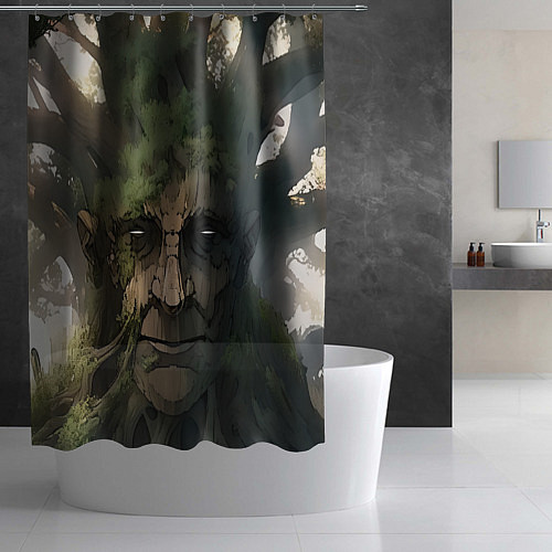 Шторка для ванной Аниме Мудрое дерево / 3D-принт – фото 2