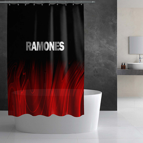 Шторка для ванной Ramones red plasma / 3D-принт – фото 2