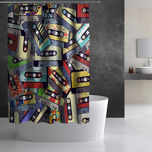 Шторка для ванной Касеты 80-е / 3D-принт – фото 2