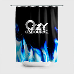 Шторка для душа Ozzy Osbourne blue fire, цвет: 3D-принт