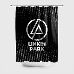 Шторка для душа Linkin Park с потертостями на темном фоне, цвет: 3D-принт