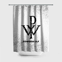 Шторка для душа Powerwolf с потертостями на светлом фоне, цвет: 3D-принт