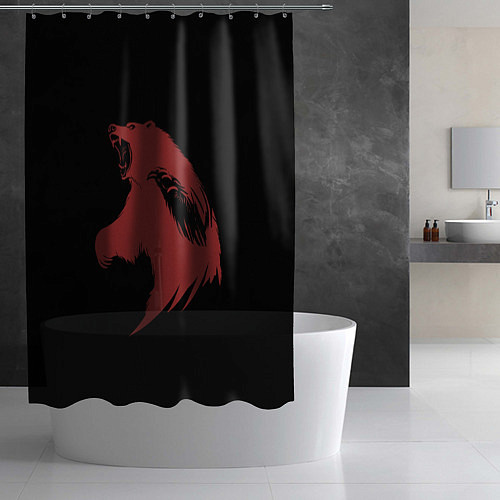 Шторка для ванной Red bear / 3D-принт – фото 2