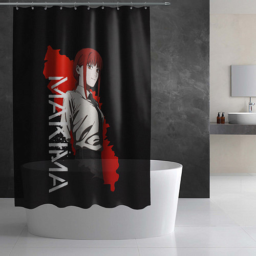 Шторка для ванной Макима Chainsaw Man / 3D-принт – фото 2