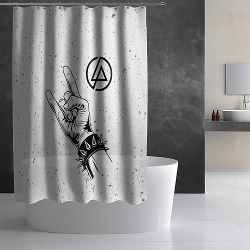 Шторка для ванной Linkin Park и рок символ / 3D-принт – фото 2