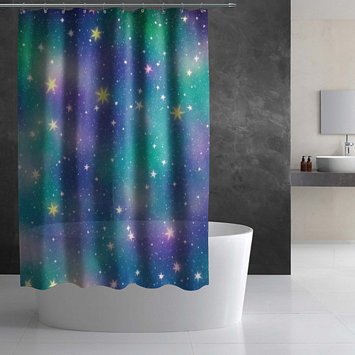 Шторка для ванной Космическое сияние волшебное / 3D-принт – фото 2