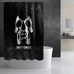 Шторка для душа Deftones с потертостями на темном фоне, цвет: 3D-принт — фото 2