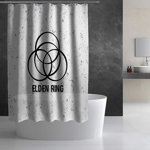 Шторка для ванной Elden Ring glitch на светлом фоне / 3D-принт – фото 2