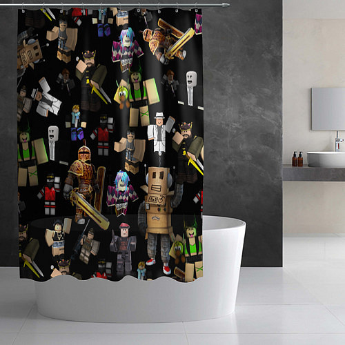 Шторка для ванной Роблокс и его персонажи / 3D-принт – фото 2