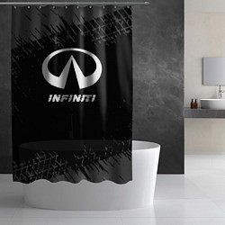 Шторка для душа Infiniti speed на темном фоне со следами шин, цвет: 3D-принт — фото 2