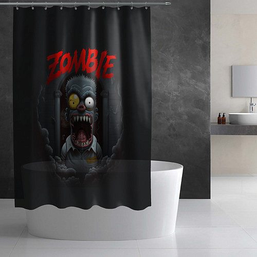 Шторка для ванной Барт Симпсон зомби / 3D-принт – фото 2