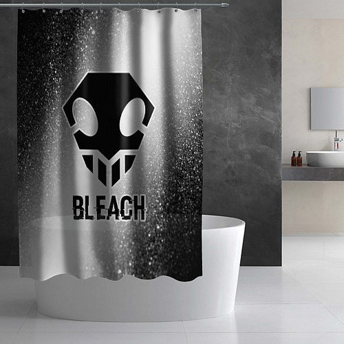 Шторка для ванной Bleach glitch на светлом фоне / 3D-принт – фото 2