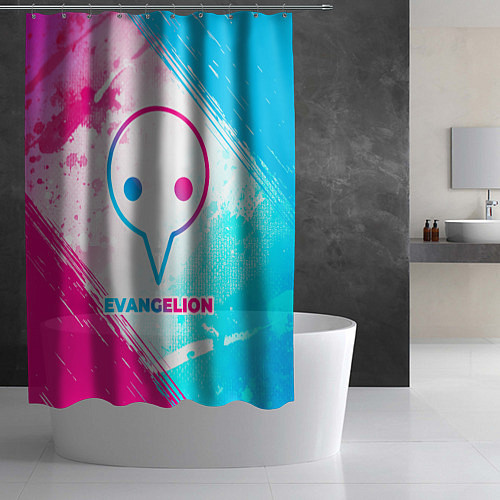 Шторка для ванной Evangelion neon gradient style / 3D-принт – фото 2