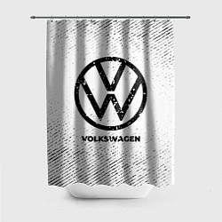 Шторка для душа Volkswagen с потертостями на светлом фоне, цвет: 3D-принт