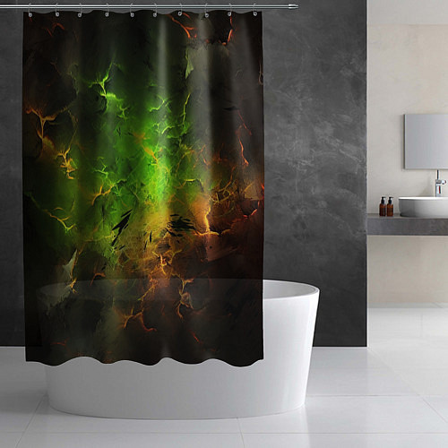Шторка для ванной Зеленый туман / 3D-принт – фото 2