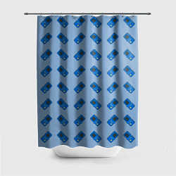 Шторка для душа Синяя консоль тетрис, цвет: 3D-принт