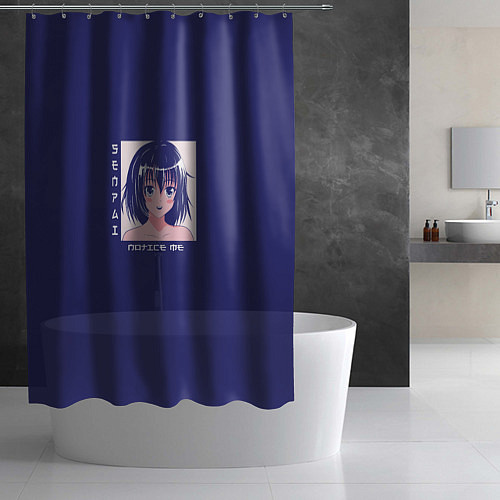 Шторка для ванной Аниме девушка, senpai notice me / 3D-принт – фото 2