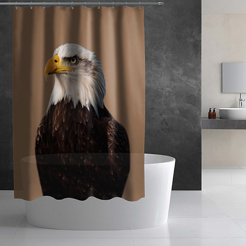 Шторка для ванной Белоголовый орлан птица / 3D-принт – фото 2