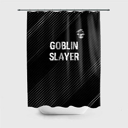Шторка для душа Goblin Slayer glitch на темном фоне: символ сверху, цвет: 3D-принт