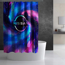 Шторка для душа Nissan неоновый космос, цвет: 3D-принт — фото 2