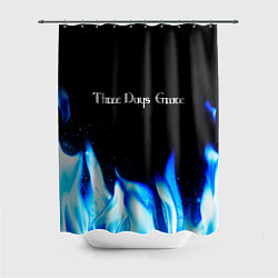 Шторка для душа Three Days Grace blue fire, цвет: 3D-принт