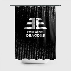 Шторка для душа Imagine Dragons с потертостями на темном фоне, цвет: 3D-принт